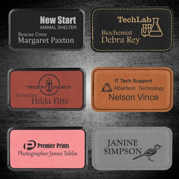 Blank Leatherette Badge With Magnet Thumbnail