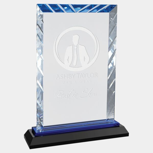 8" Rectangle Accent Glass on and Reflective Base Thumbnail