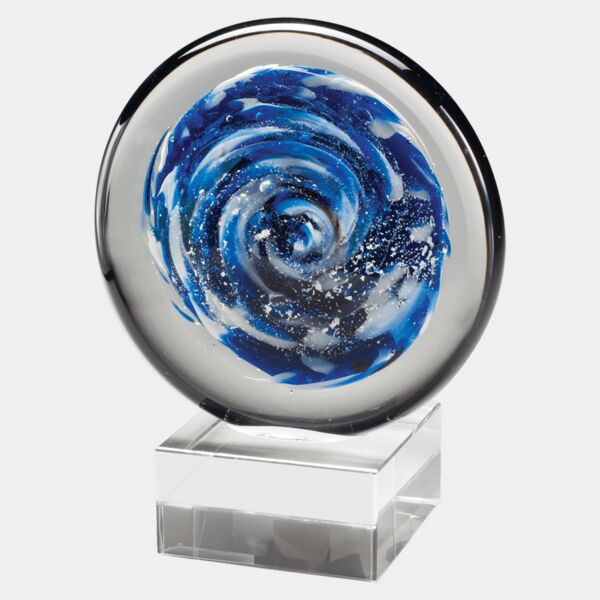 7" and Disc Art Glass on Glass Base-No Plate Thumbnail