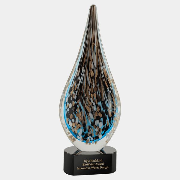 15 1/2" Multi-Color Hollow Raindrop Art Glass Thumbnail