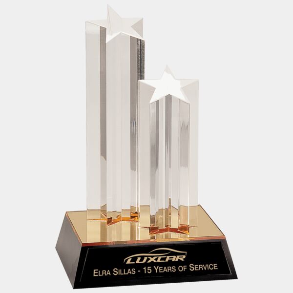 9 1/2" Double Star Column Acrylic with / Base Thumbnail