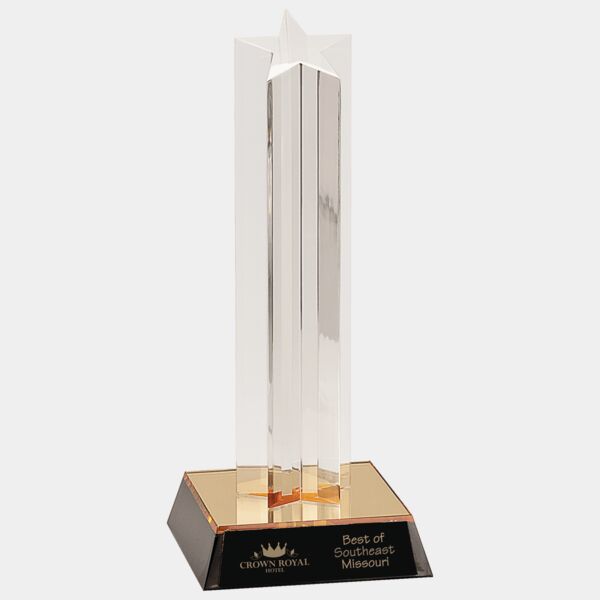 9" Single Star Column Acrylic with / Base Thumbnail