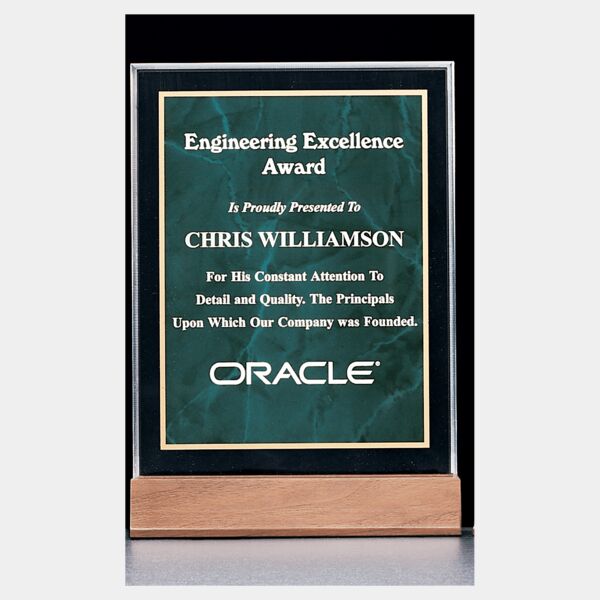 5" x 7 5/8" Emerald Marble Acrylic Award with American Base Thumbnail