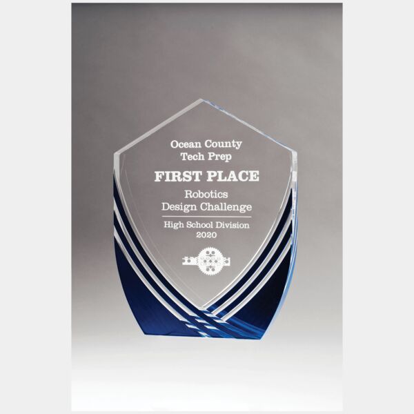 5 3/4" x 7 1/2" Shield Series Acrylic with Polished Score Lines and Metallic Accent Thumbnail