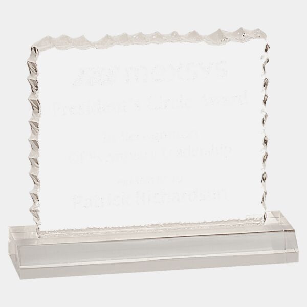 4 1/2" x 3 1/2" Cracked Ice Acrylic Blank with Base Thumbnail