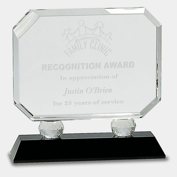 6 3/4" Rectangle Crystal on Pedestal Base Thumbnail