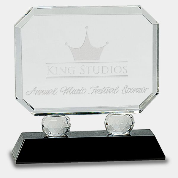 6" Rectangle Crystal on Pedestal Base Thumbnail