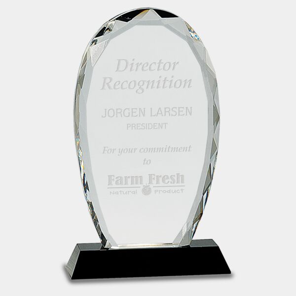 9" Oval Facet Crystal on Pedestal Base Thumbnail