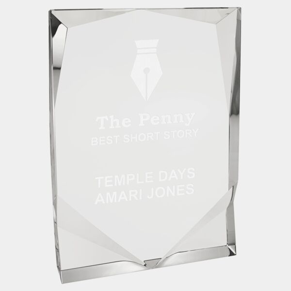 6" x 8 1/2" Crystal Rectangle with Two Front Bevels Thumbnail