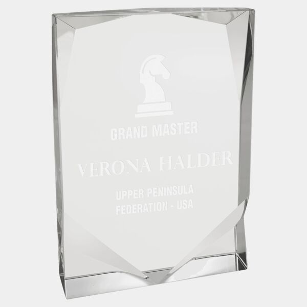 4 1/2" x 6 1/2" Crystal Rectangle with Two Front Bevels Thumbnail