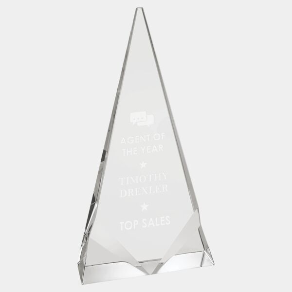 5" x 9 1/2" Crystal Triangle with Two Front Bevels Thumbnail