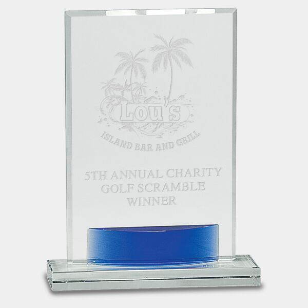 8 1/2" Crystal Rectangle with Accent Thumbnail