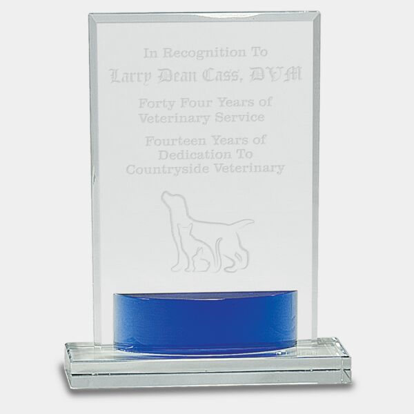 7 3/4" Crystal Rectangle with Accent Thumbnail