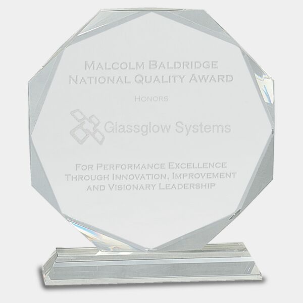 8" Crystal Octagon on Pedestal Base Thumbnail