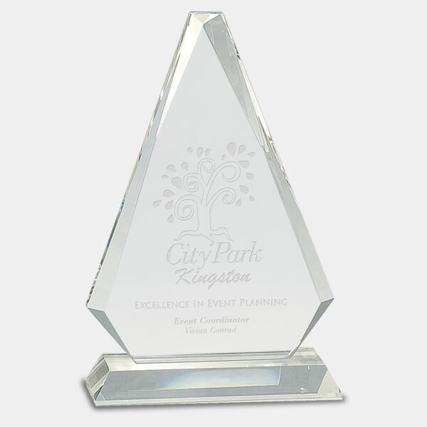 9 1/4" Crystal Triangle on Pedestal Base Thumbnail