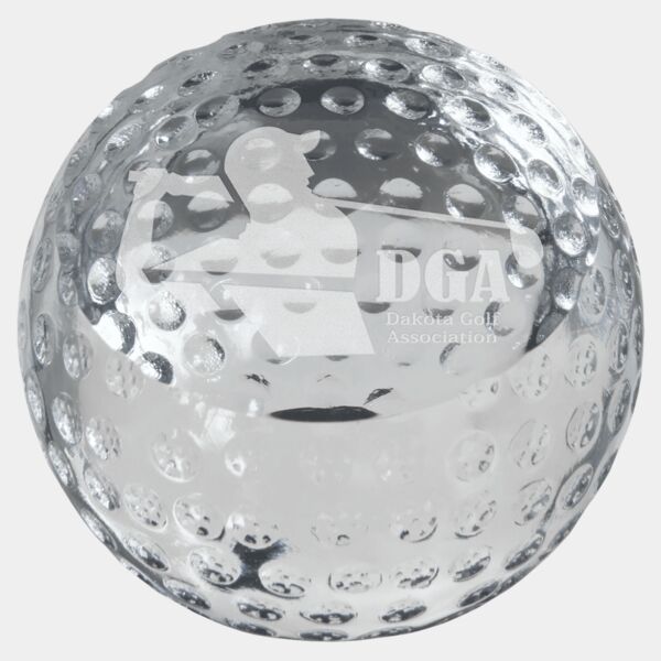 3 1/8" Crystal Golf Ball Paperweight Thumbnail