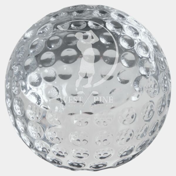 2 3/8" Crystal Golf Ball Paperweight Thumbnail
