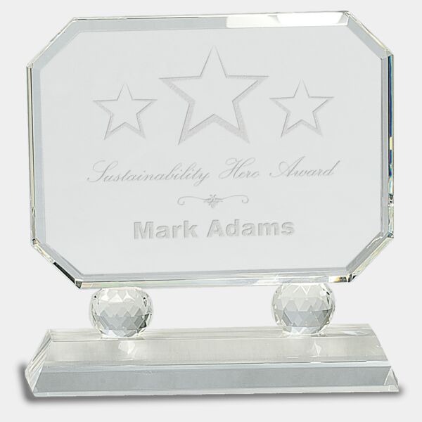 7" Rectangle Crystal on Pedestal Base Thumbnail