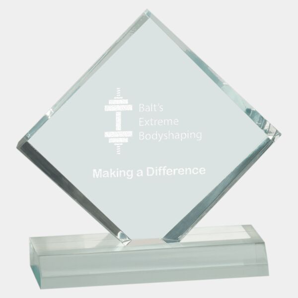 4 1/2" x 4 1/2" Jade Diamond Jewel Beveled Acrylic Blank Thumbnail