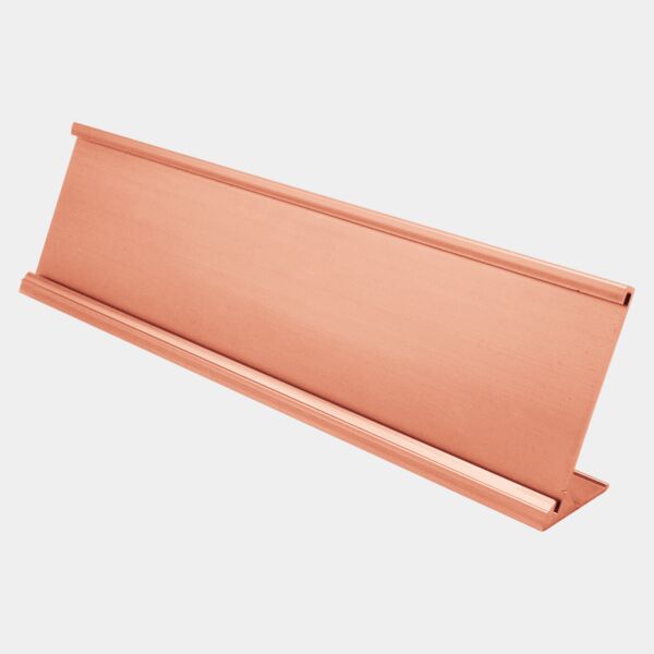 2" x 8", Polished , Kota Pro Aluminum Desk Holder, Fits 1/16" Thick Plastic Insert Thumbnail