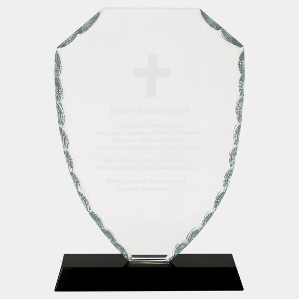 8 1/4" Shield Facet Glass on Base Thumbnail