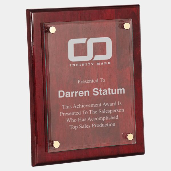 8" x 10" Piano Finish Floating Glass Plaque Thumbnail