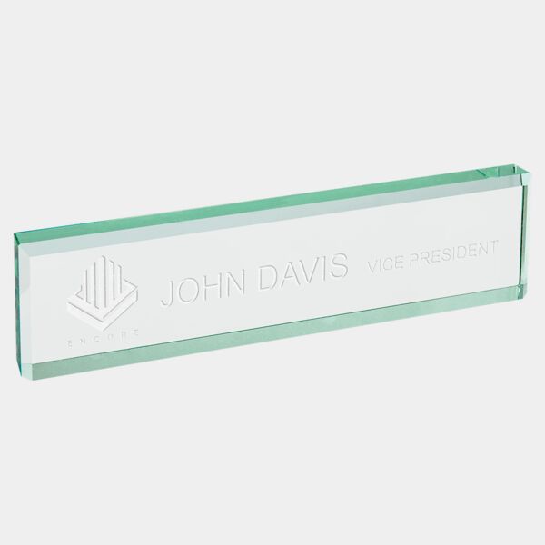 8" x 2" Jade Glass Desk Wedge Thumbnail