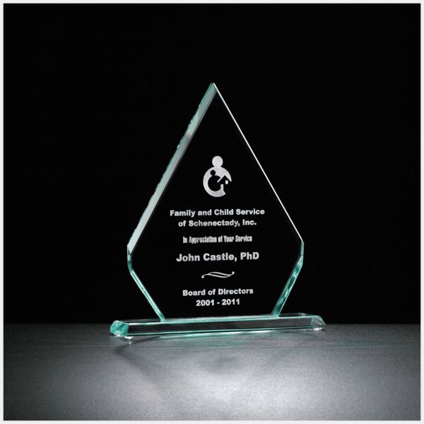 7" x 8 1/2" Diamond Series Glass Award Thumbnail