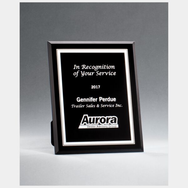 5" x 7" Glass Plaque with Border and Easel Back Thumbnail