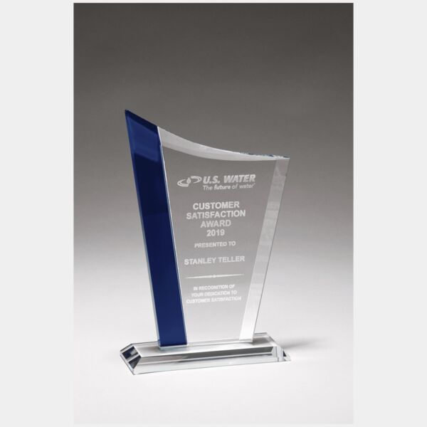 5 3/4" x 8 5/8" Zenith Series Glass Award with Glass Highlights Thumbnail