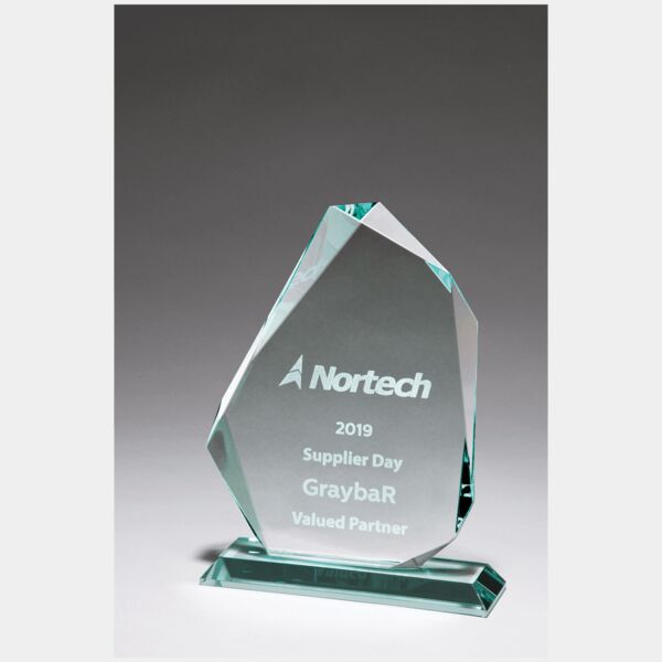 5 1/8" x 7 5/8" Iceberg Series Thick Jade Glass Award Thumbnail