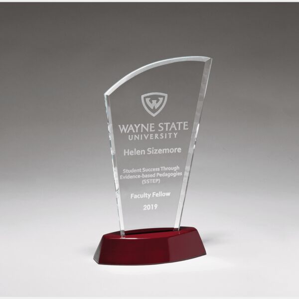 5 1/2" x 9 3/4" Sail Series Glass Award with High Gloss Finish Base Thumbnail