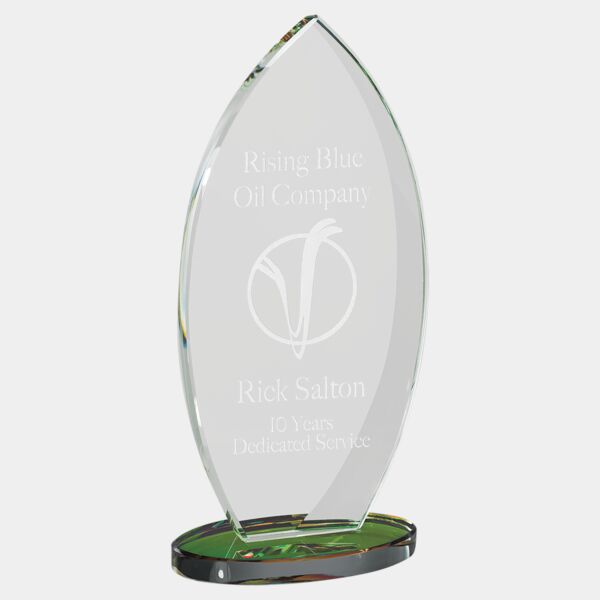 7 7/8" Flame Series Glass Award with Prism-Effect Base Thumbnail