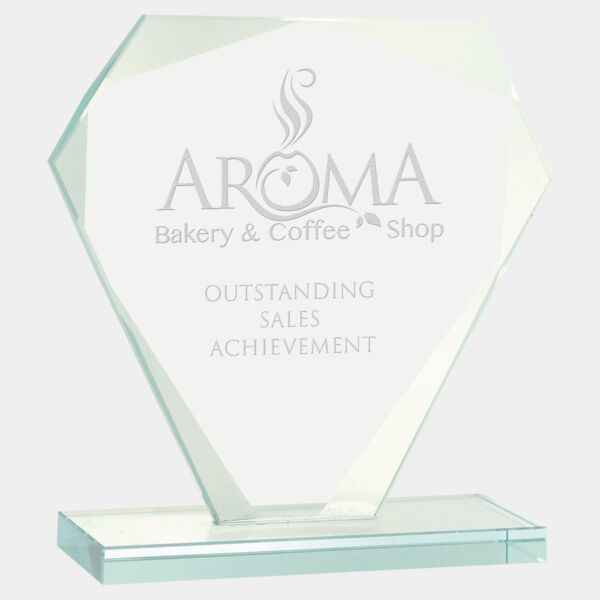 5 1/2" Cut Diamond Jade Glass Award Thumbnail