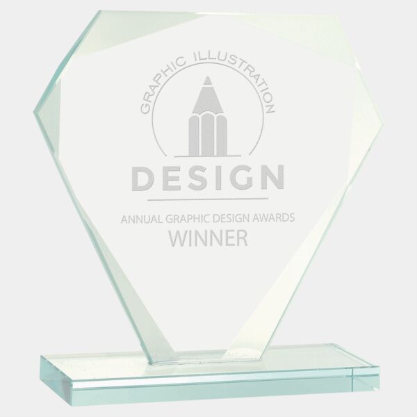 7" Cut Diamond Jade Glass Award Thumbnail