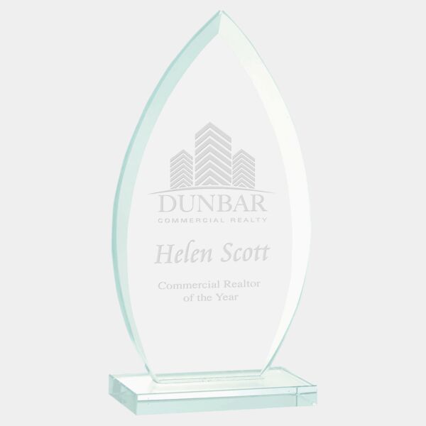 8 3/4" Oval Jade Glass Award Thumbnail