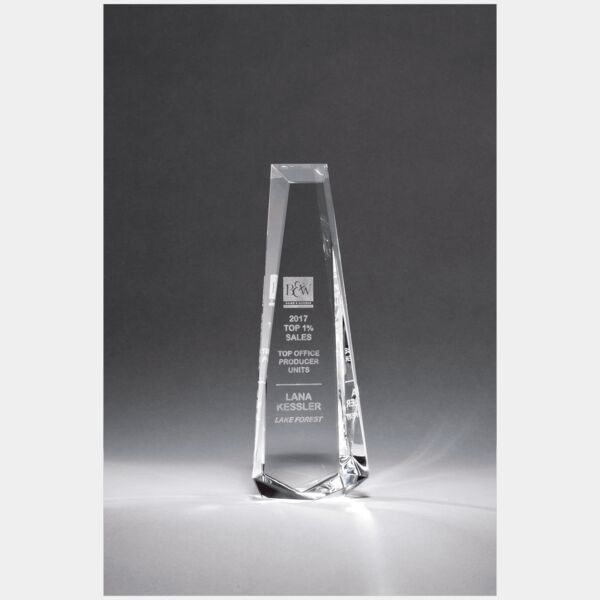 5 1/8" x 11" x 2" (Tapered) Crystal Obelisk Thumbnail