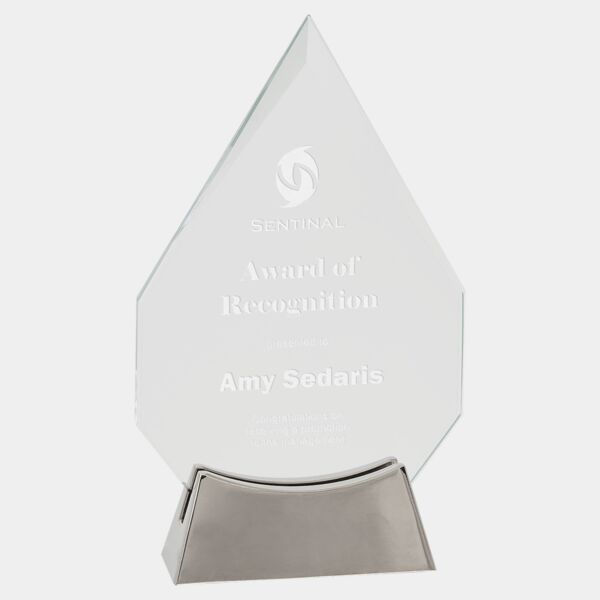 7 3/4" Diamond Platinum Glass with Full Metal Base Thumbnail