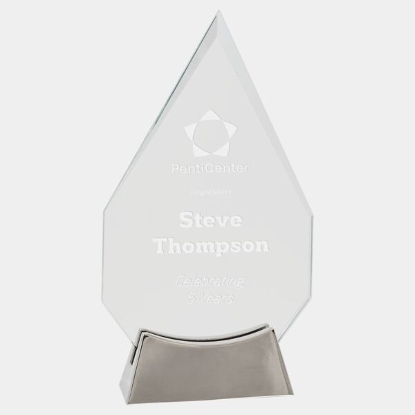 8 1/2" Diamond Platinum Glass with Full Metal Base Thumbnail