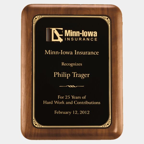 9" x 12" American Plaque with Border Laserable Brass Plate Thumbnail