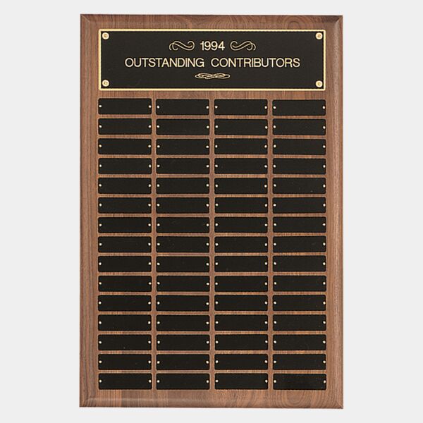 9" x 12"/Plates 1" x 3 1/4" American 12 Plate Perpetual Plaque with Brass Plates Thumbnail