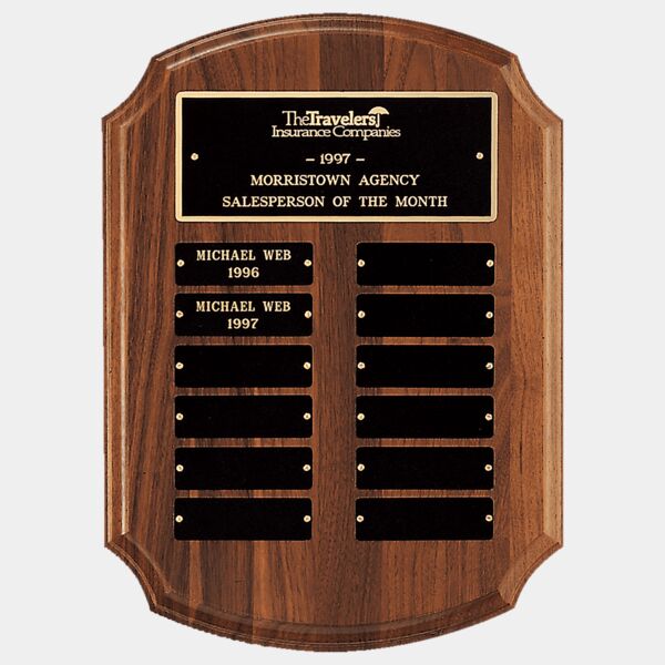 11" x 15" American 12 Plate Perpetual Plaque with Brass Plates Thumbnail