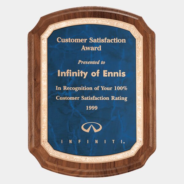 8" x 10 1/2" Coventry Series American Plaque with Border Sapphire LaserFX Plate Thumbnail