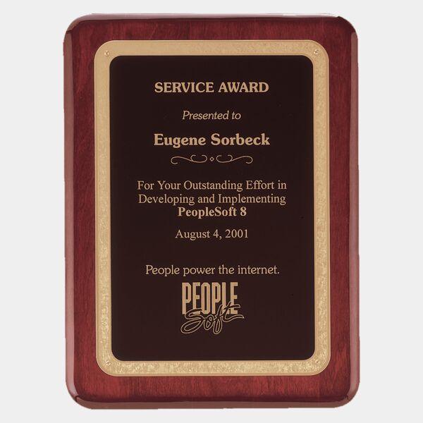 10 1/2" x 13" Piano Finish Plaque with Florentine Design LaserFX Plate Thumbnail