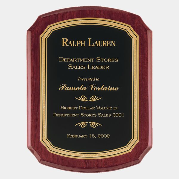 11" x 15" Airflyte Piano Finish Plaque with Florentine Border LaserFX plate Thumbnail