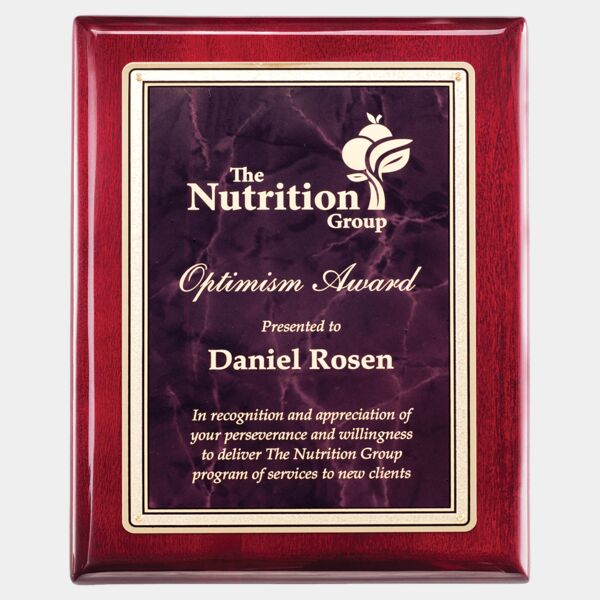 8" x 10" Piano Finish th Ruby Marble/ Florentine Design LaserFX Plate Thumbnail