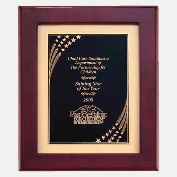 12" x 15" Airflyte Piano Finish Frame with Metal Background and Florentine Design Star Border Plate Thumbnail