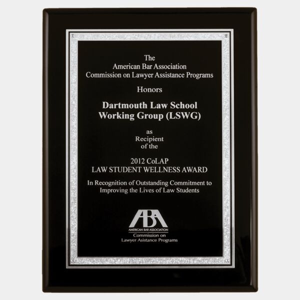 9" x 12" Airflyte Piano Finish Plaque with Laser Engravable Aluminum Florentine Border Plate Thumbnail