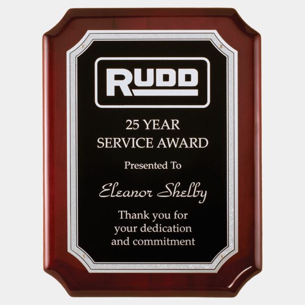 7" x 9" High Gloss Plaque with Florentine Border Textured Laserable Aluminum Plate Thumbnail