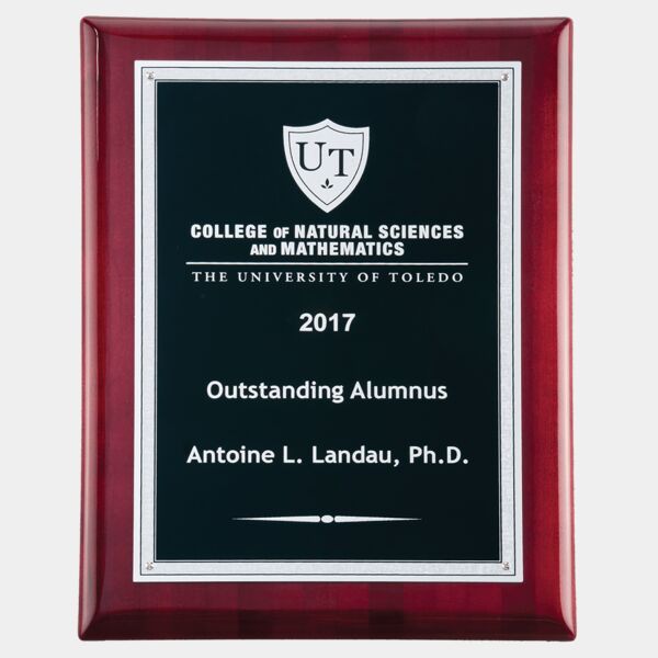 9" x 12" Airflyte Piano Finish Plaque with Textured LaserFX Plate with Florentine Border Thumbnail